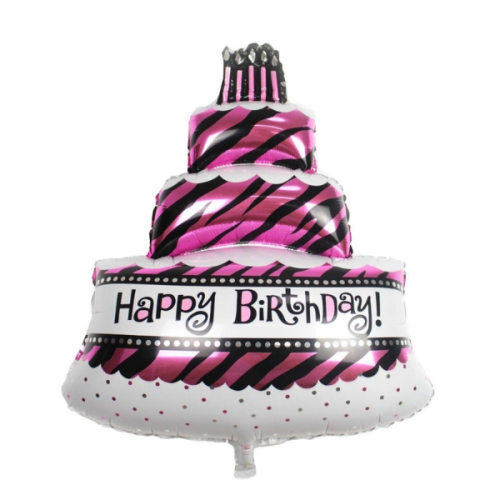 39" Happy Birthday Cake Shape Foil Balloon Decoration