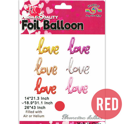 Red Love Foil Balloon Decor