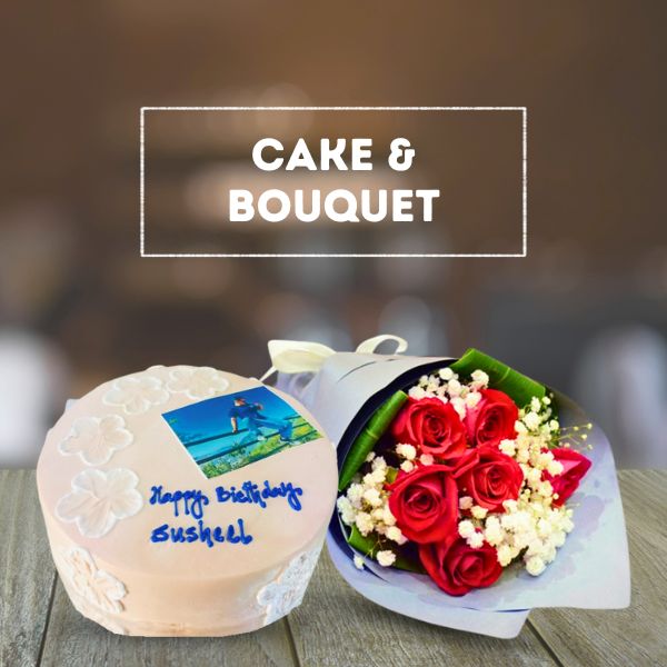 Cake & Bouquet