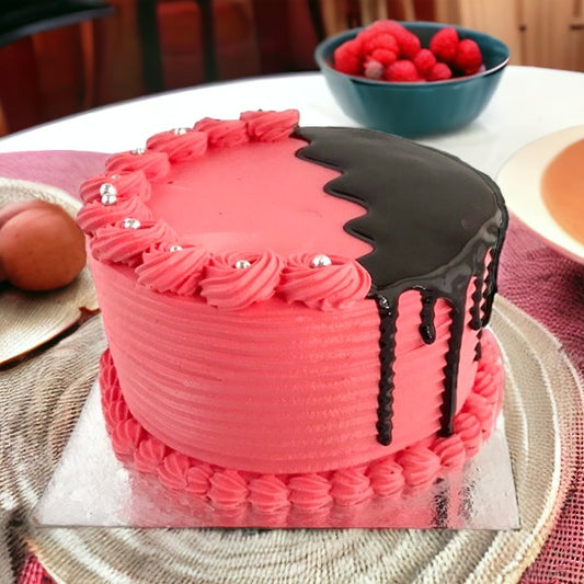 Blissful Pink Cake with Elegant Design