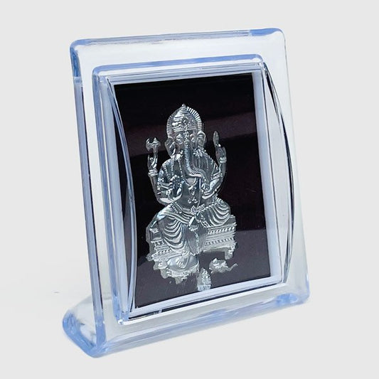 Silver Plated Lord Ganesh Mini Photo Frame