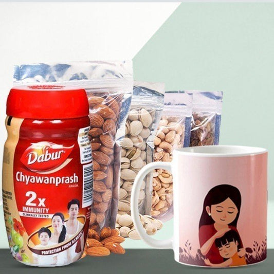 Mother's Day Mug Combo: Chyawanprash & Dry Nuts