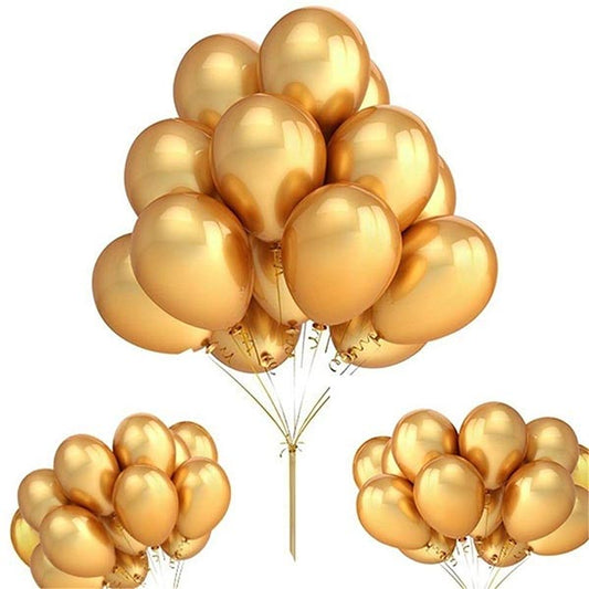 Golden Metallic Balloons - Pack of 50