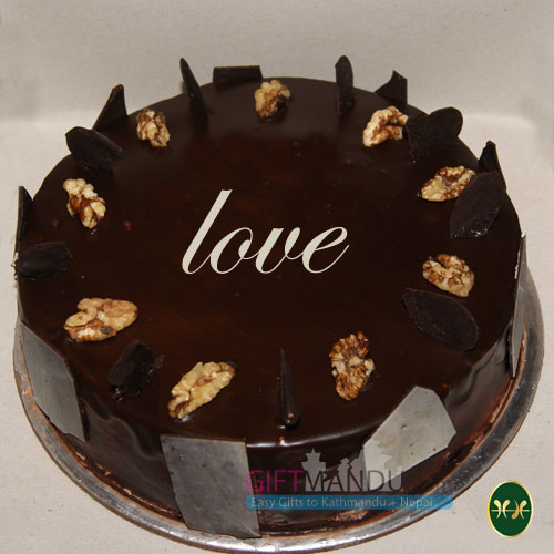 Delicious Chocolate Cake with Walnut Topping