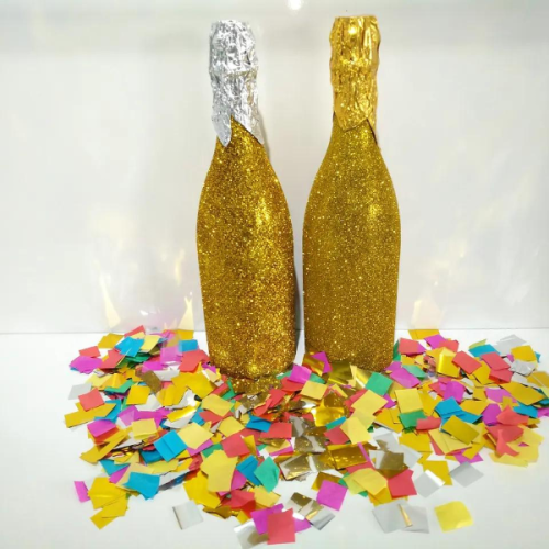 Party Popper: Golden Champagne Bottle Design