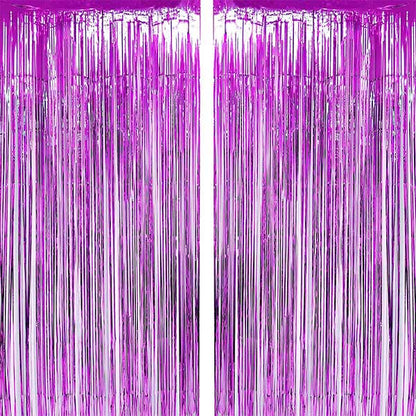 Lavender Glow Metallic Foil Fringe Curtain Party Decor