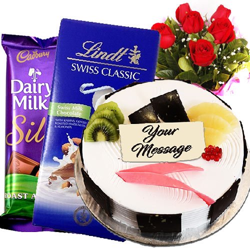 Cadbury-Lindt Chocolates, Cake And Flowers Treats - Flowers to Nepal - FTN